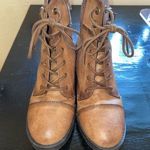 Brown heeled boots